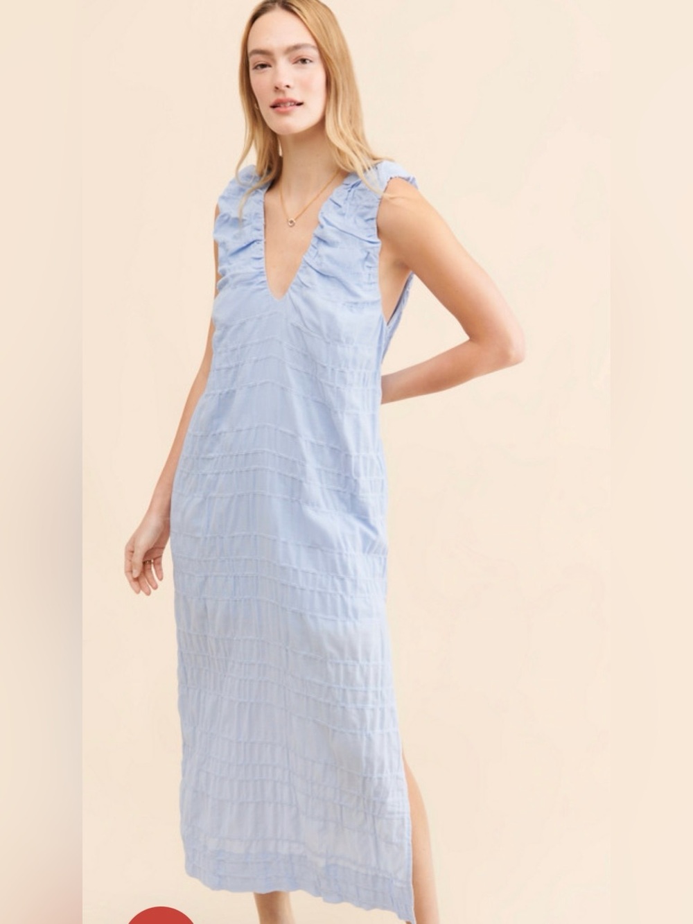 Free People Agatha Midi Dress Size Small Blue Boho Minimalist Festival Woman’s